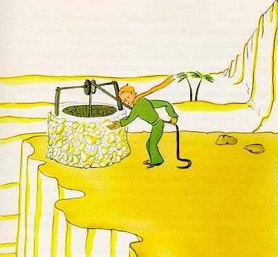 A pulley, a rope, a bucket — in the middle of nowhere.